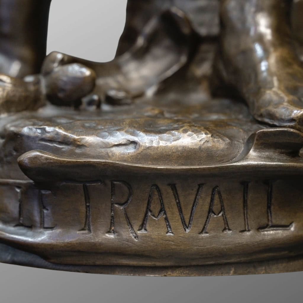 Sculpture – Le Travail , Eugène Marioton (1857-1933) – Bronze 13