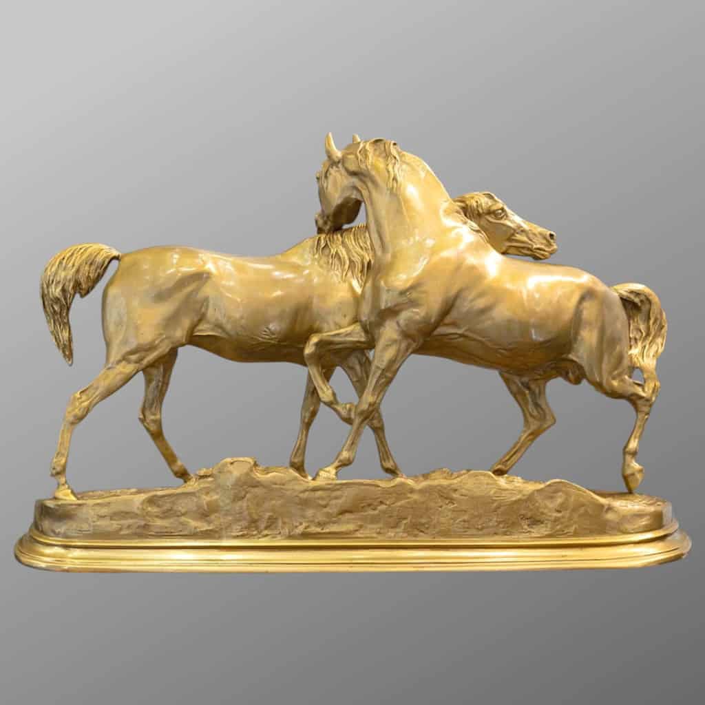 Sculpture – Groupe De Chevaux Arabes , Pierre – Jules Mêne (1810-1879) ​​​​​​​- Bronze 7