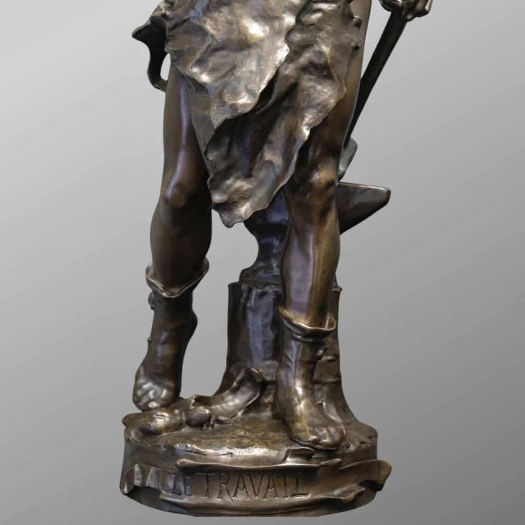 Sculpture – Le Travail , Eugène Marioton (1857-1933) – Bronze 12
