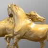 Sculpture – Groupe De Chevaux Arabes , Pierre – Jules Mêne (1810-1879) ​​​​​​​- Bronze 20