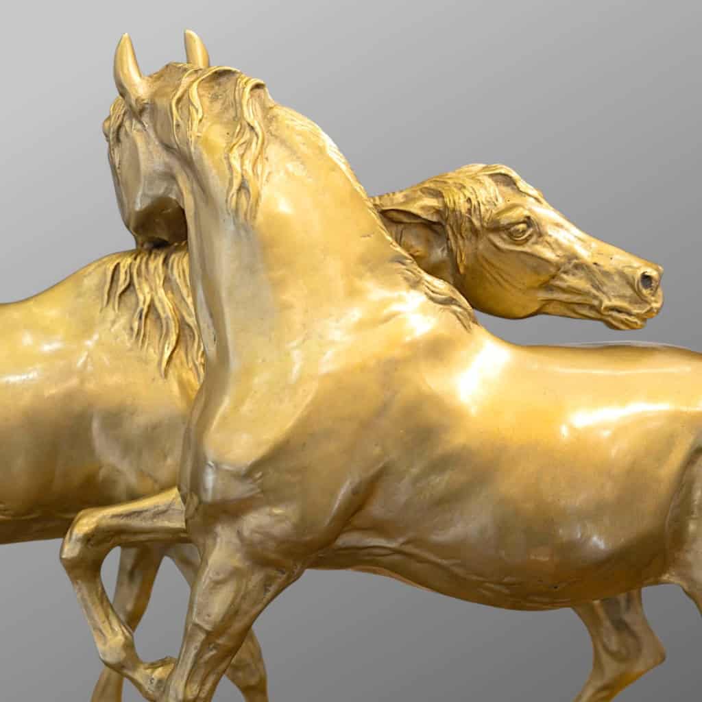 Sculpture – Groupe De Chevaux Arabes , Pierre – Jules Mêne (1810-1879) ​​​​​​​- Bronze 10