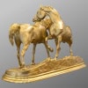 Sculpture – Groupe De Chevaux Arabes , Pierre – Jules Mêne (1810-1879) ​​​​​​​- Bronze 18