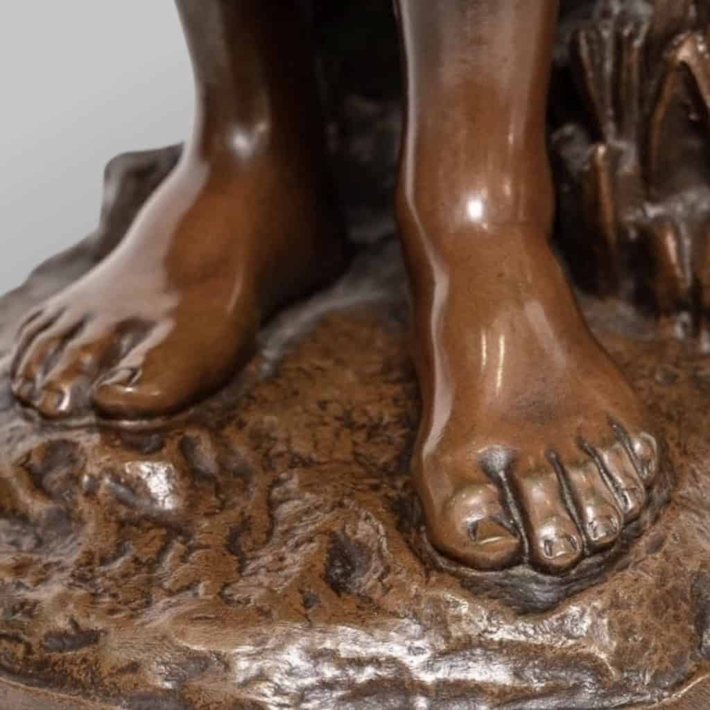 Sculpture – Jeune Fille à La Gerbe De Blé , Mathurin Moreau (1822-1912) – Bronze 11