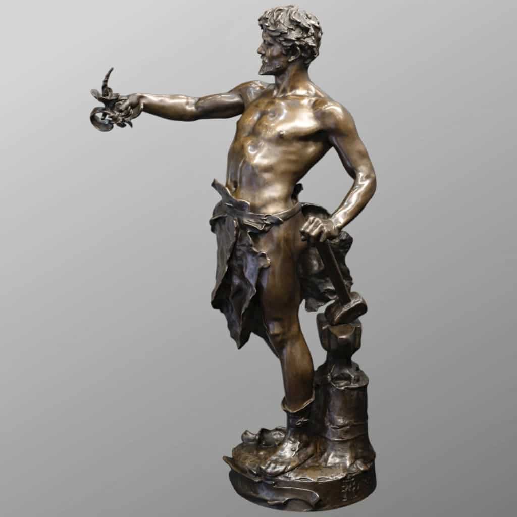 Sculpture – Le Travail , Eugène Marioton (1857-1933) – Bronze 8