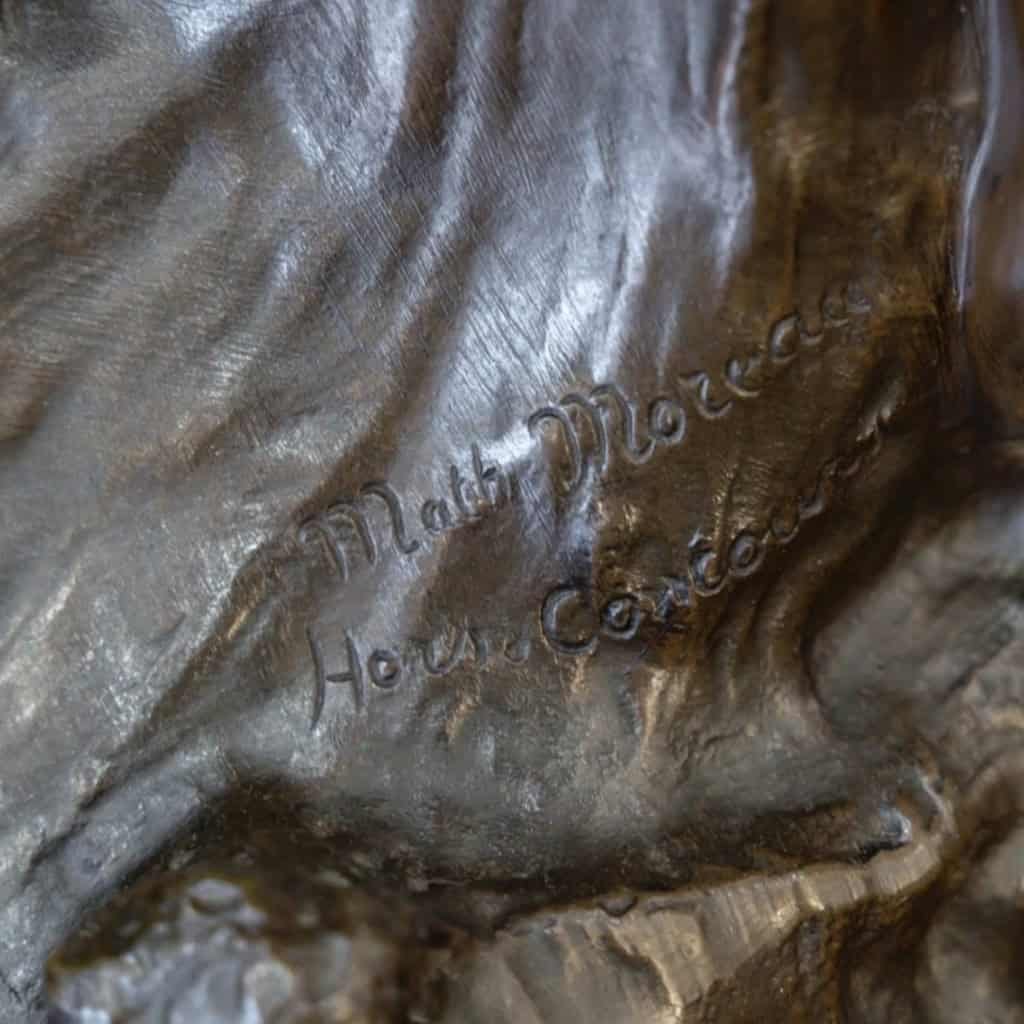 Sculpture – Élégante À La Lyre , Mathurin Moreau (1822-1912) – Bronze 10