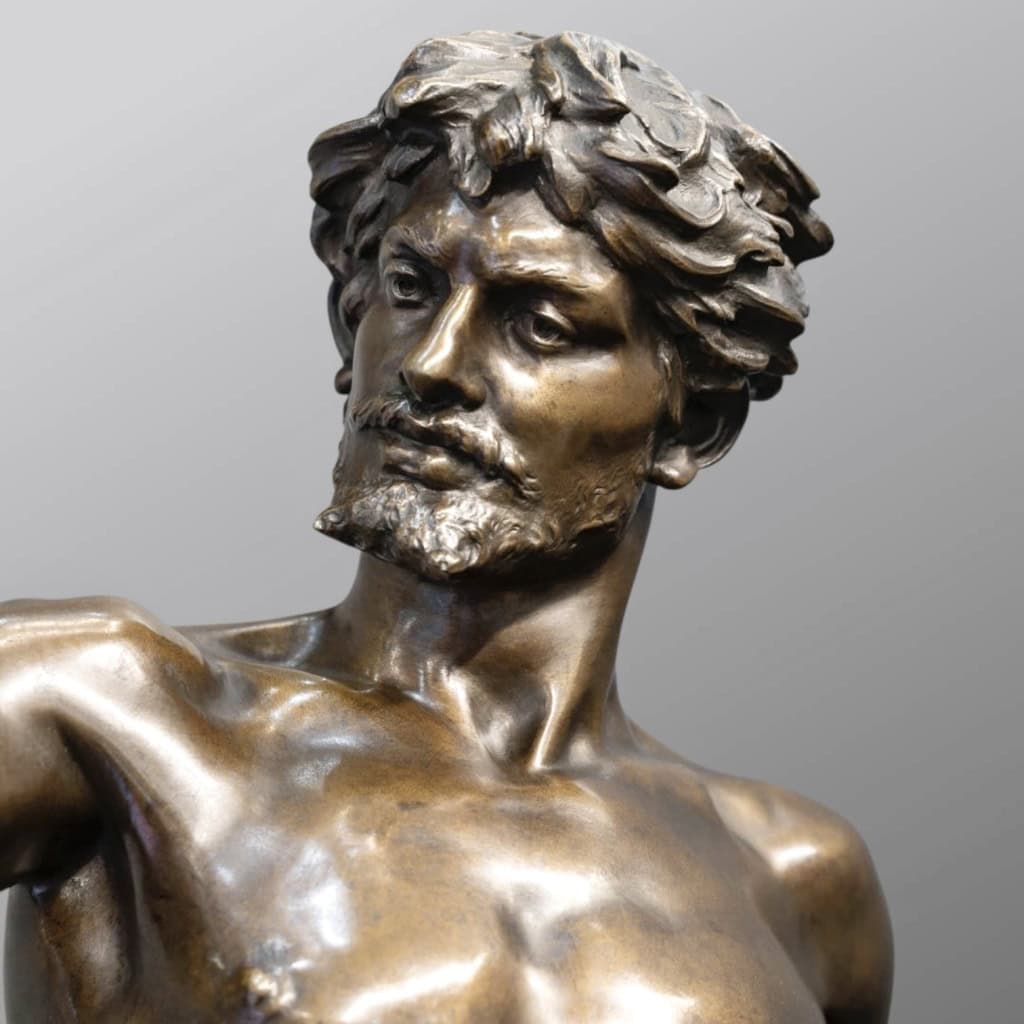 Sculpture – Le Travail , Eugène Marioton (1857-1933) – Bronze 5
