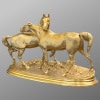 Sculpture – Groupe De Chevaux Arabes , Pierre – Jules Mêne (1810-1879) ​​​​​​​- Bronze 19