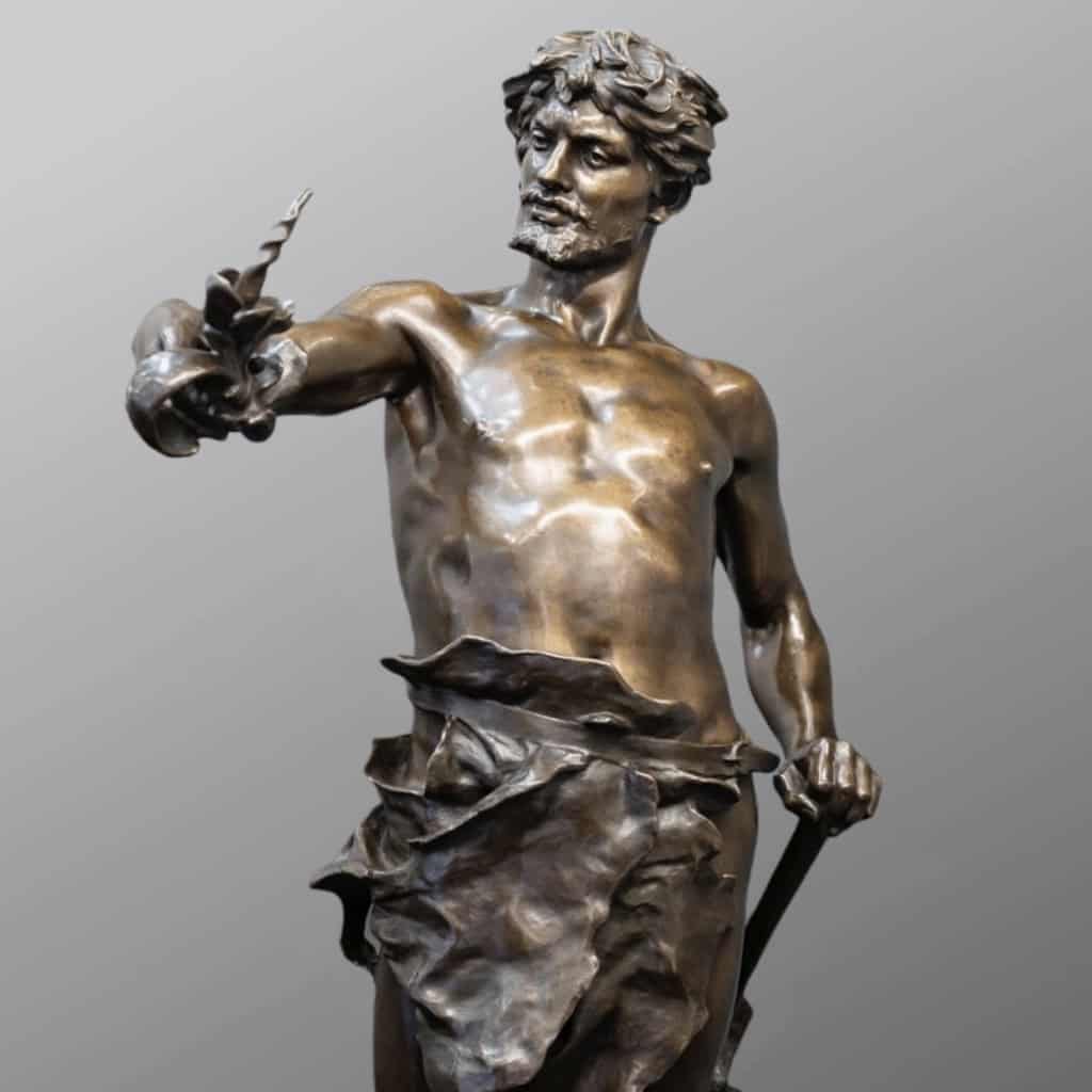 Sculpture – Le Travail , Eugène Marioton (1857-1933) – Bronze 10