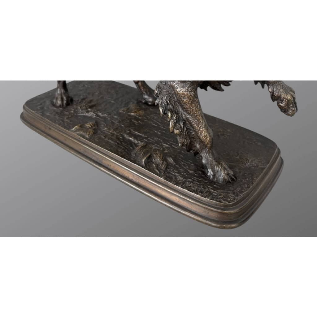 Sculpture – Chien Épagneul À L’ Affût , Ferdinand Pautrot (1832 – 1874) – Bronze 13