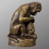 Sculpture – Singe et Chien , Emmanuel Samson (1860-1926) – Bronze 24