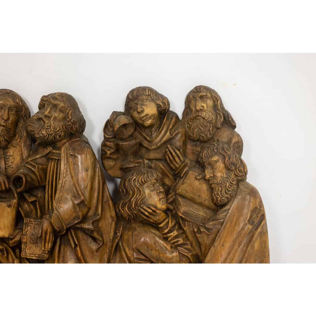 Retable rhénan, Dormition en bois sculpté en bas-relief, XIXe siècle. LS64443009M 4