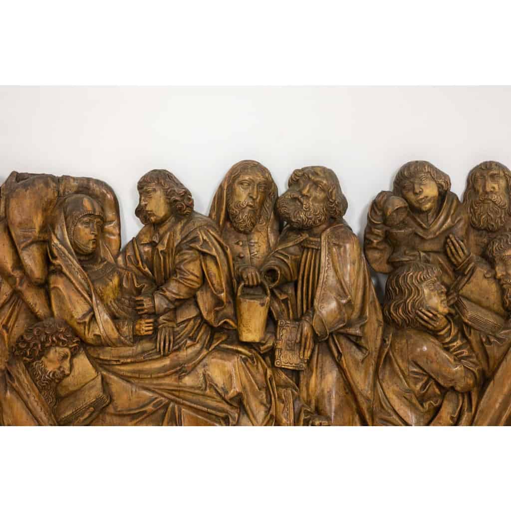 Retable rhénan, Dormition en bois sculpté en bas-relief, XIXe siècle. LS64443009M 5