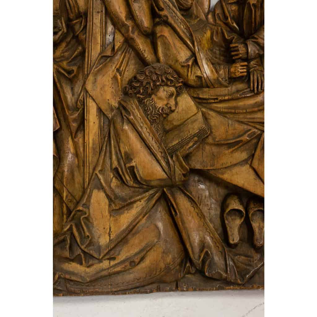 Retable rhénan, Dormition en bois sculpté en bas-relief, XIXe siècle. LS64443009M 7