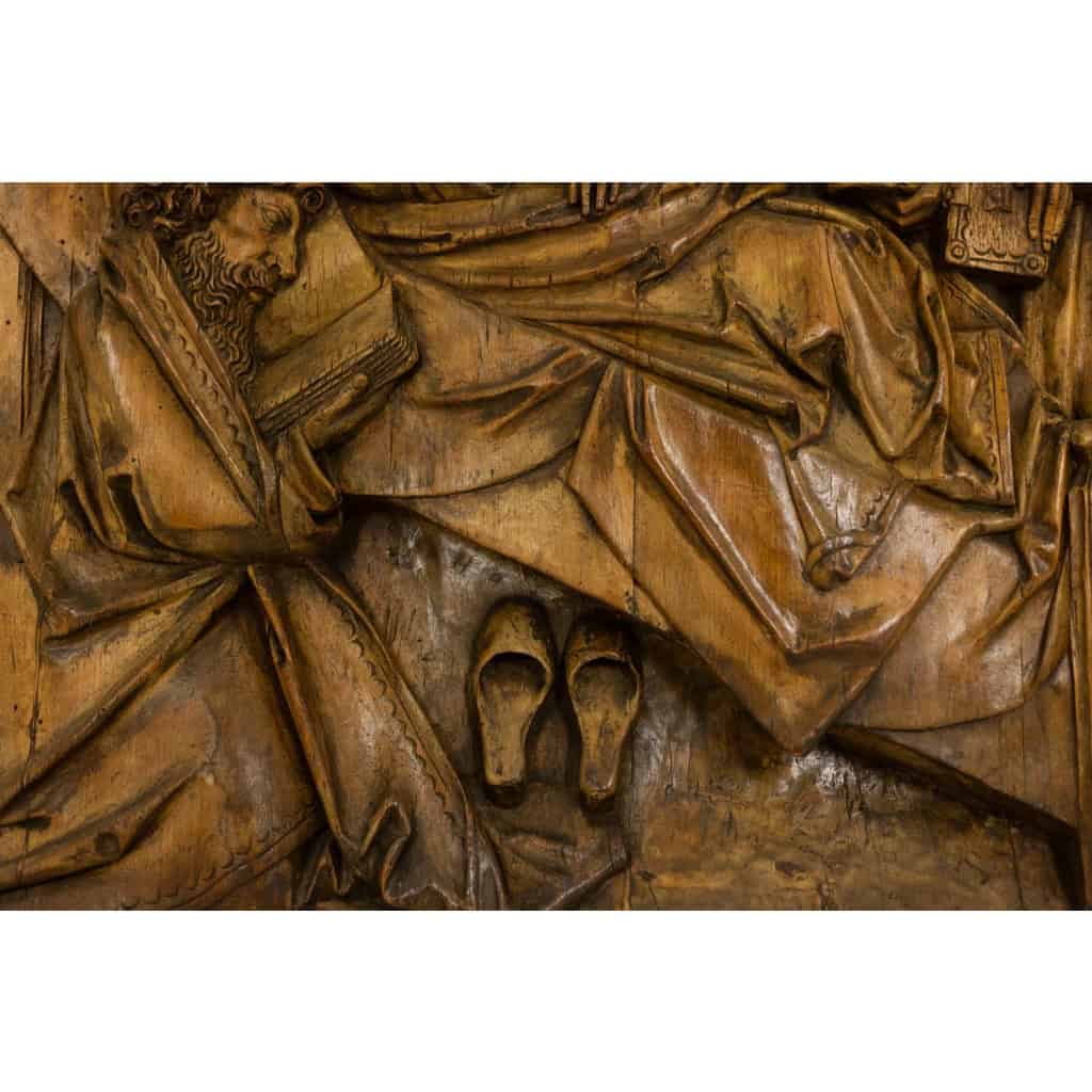 Retable rhénan, Dormition en bois sculpté en bas-relief, XIXe siècle. LS64443009M 8