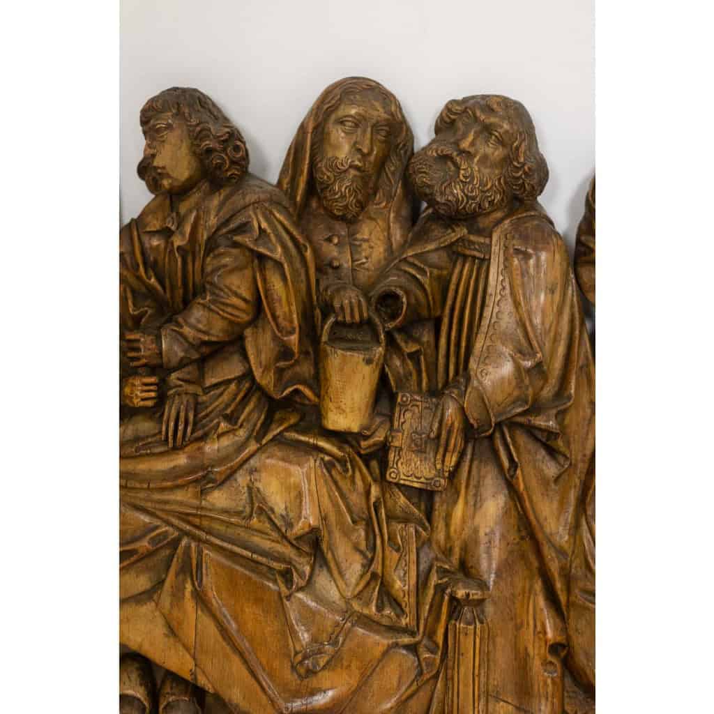 Retable rhénan, Dormition en bois sculpté en bas-relief, XIXe siècle. LS64443009M 10
