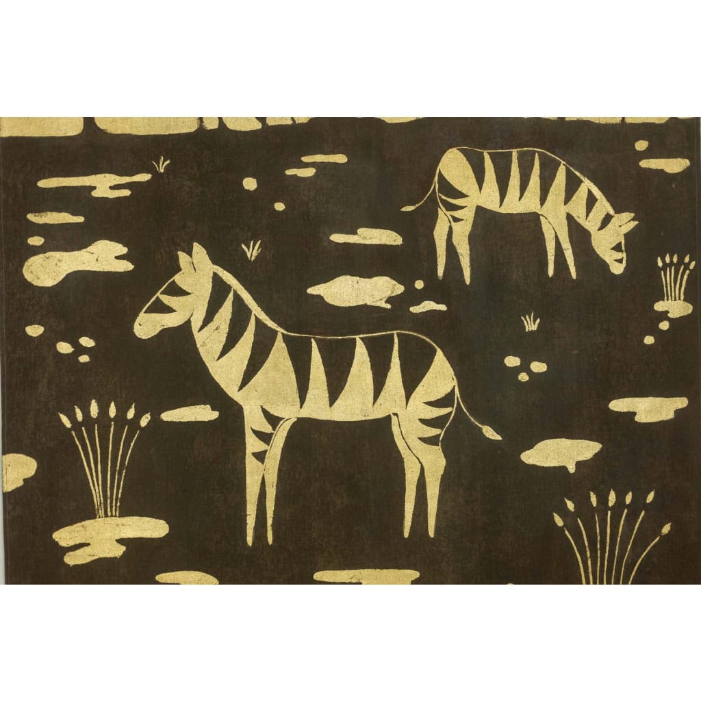 Toile peinte à décor de zèbres. Travail d’artiste contemporain. LS5724675B 7