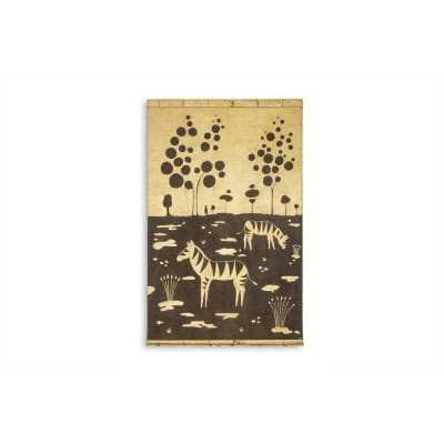Toile peinte à décor de zèbres. Travail d’artiste contemporain. LS5724675B