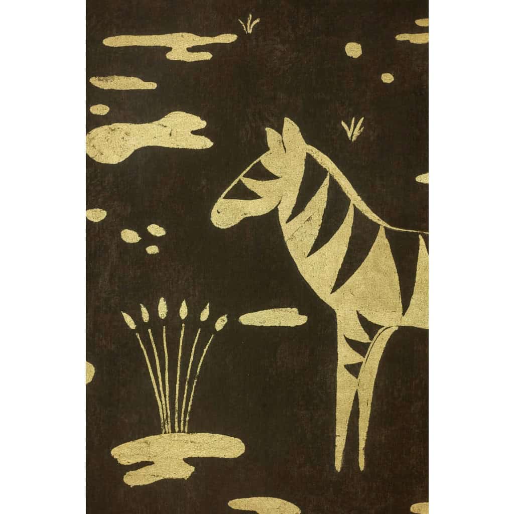 Toile peinte à décor de zèbres. Travail d’artiste contemporain. LS5724675B 7