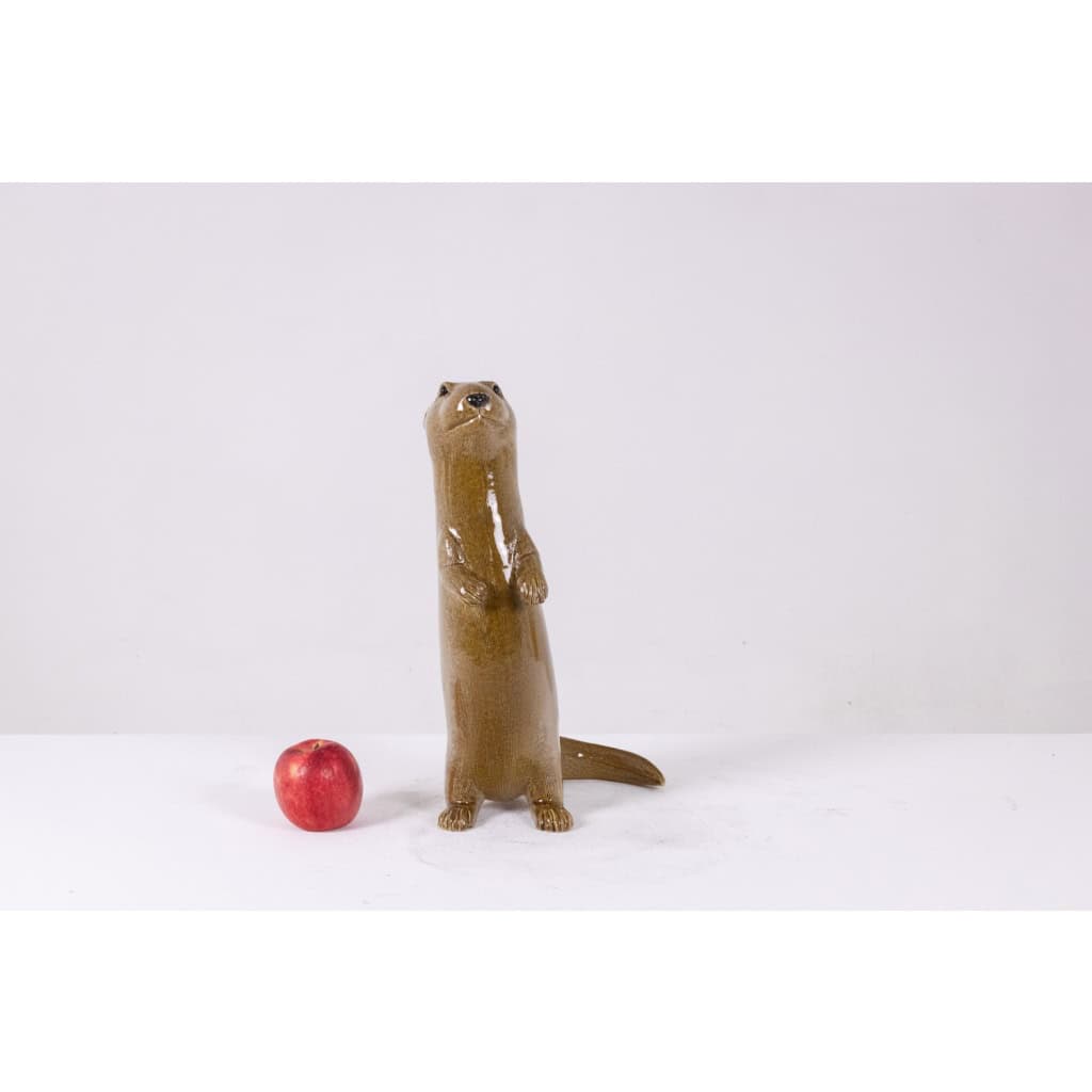 Valérie Courtet, Loutre en grès chamotté et émaillé. Travail contemporain L6419509C 4