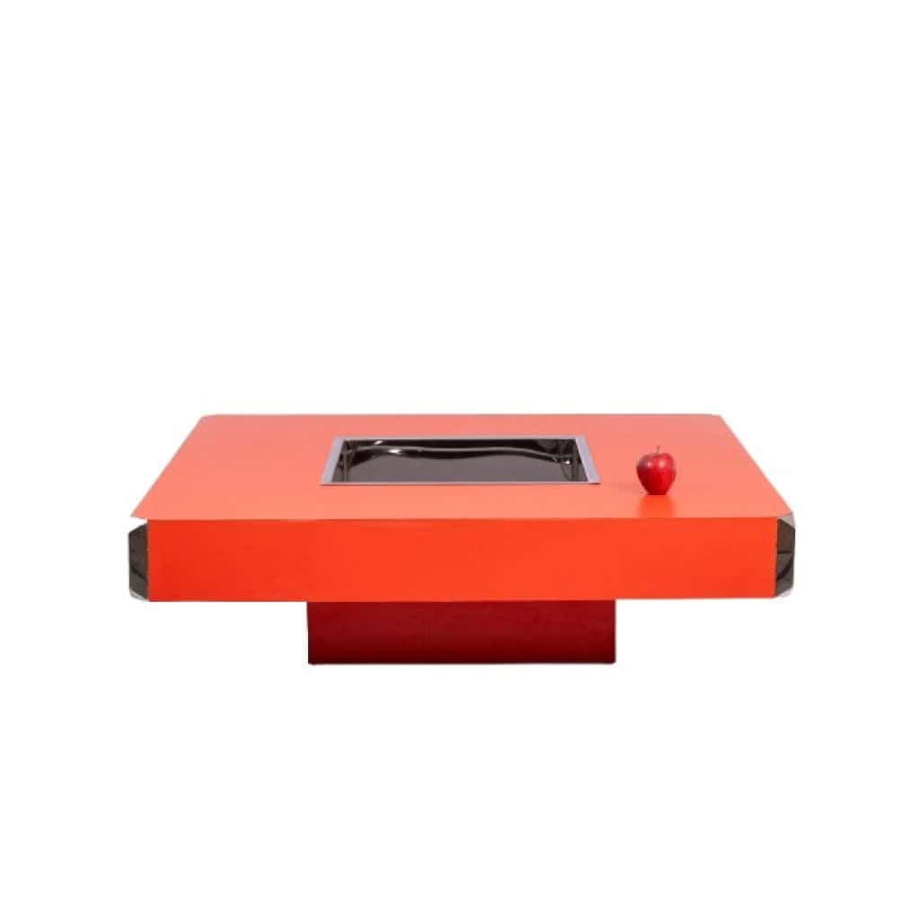 Willy Rizzo. Table basse laquée formant bar. Années 1970. LS64841359O 4