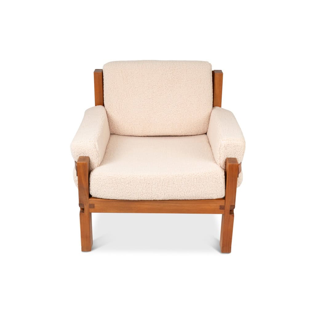 Pierre Chapo. Paire de fauteuils en orme. Années 1970. LS6493B2809M 4