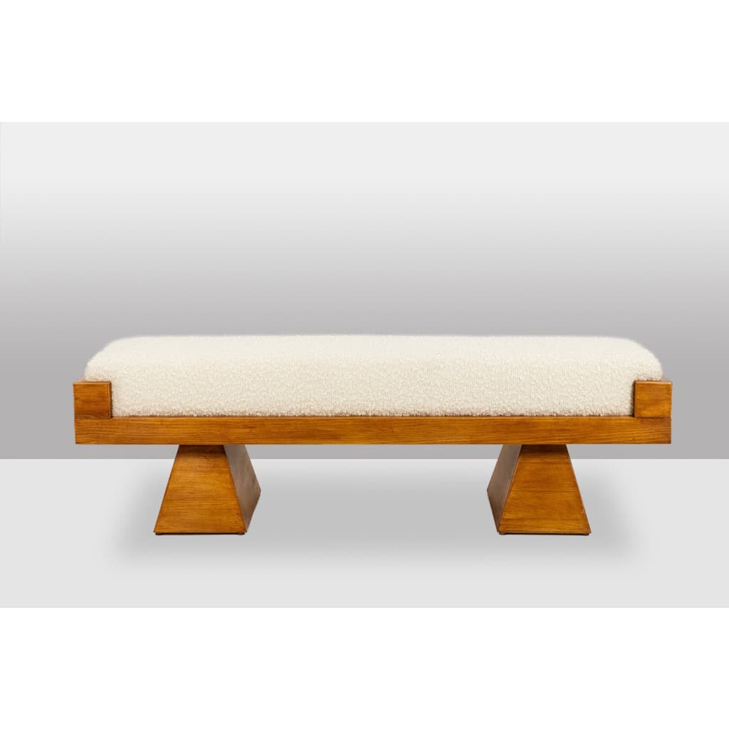 Banc en frêne blond. Travail artisanal italien de petite série. Contemporain. LS6502908Y 4