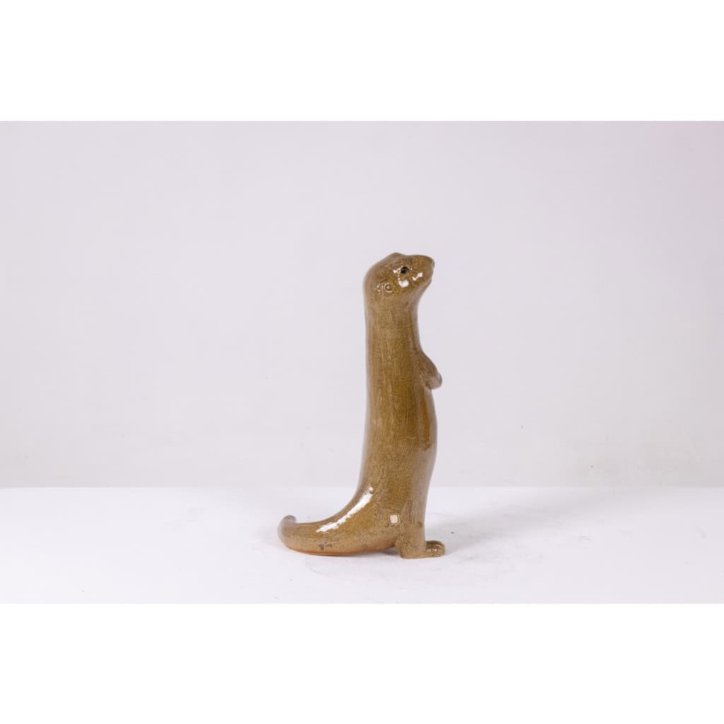 Valérie Courtet, Loutre en grès chamotté et émaillé. Travail contemporain LS6418509C 4