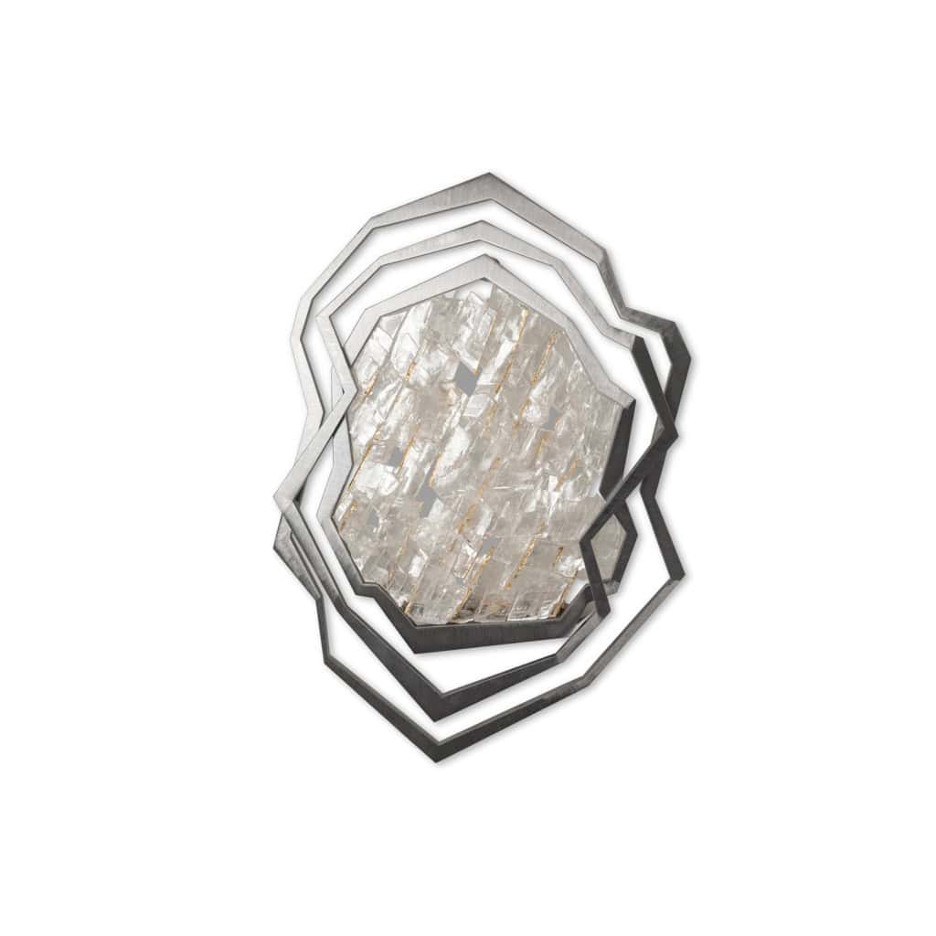 Paire d’appliques en métal brossé et cristal de roche. Contemporain. LS65333801H 4