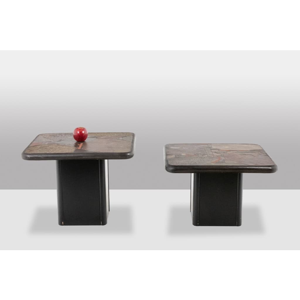 Paul Reinier Kingma. Paire de tables de style Brutaliste. Années 1970. LS6540556T 14