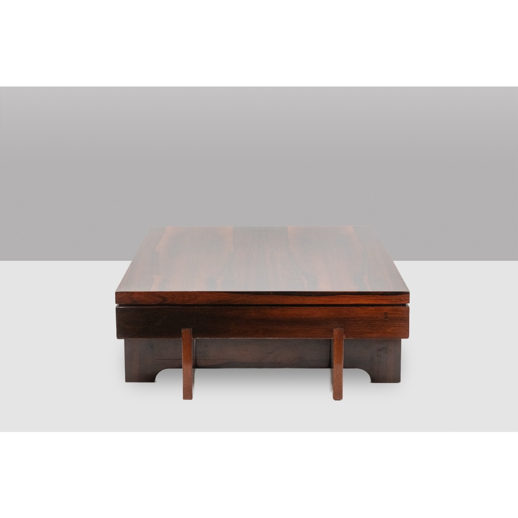 Table basse de style Art déco en palissandre. Années 1970. LS64731409P 5