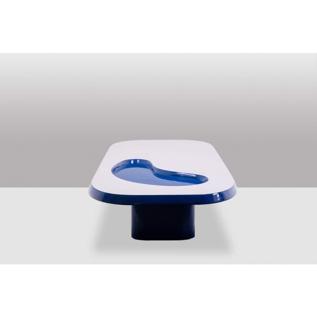Table basse de forme organique en aluminium et laque. Contemporain. LS65003009M 5