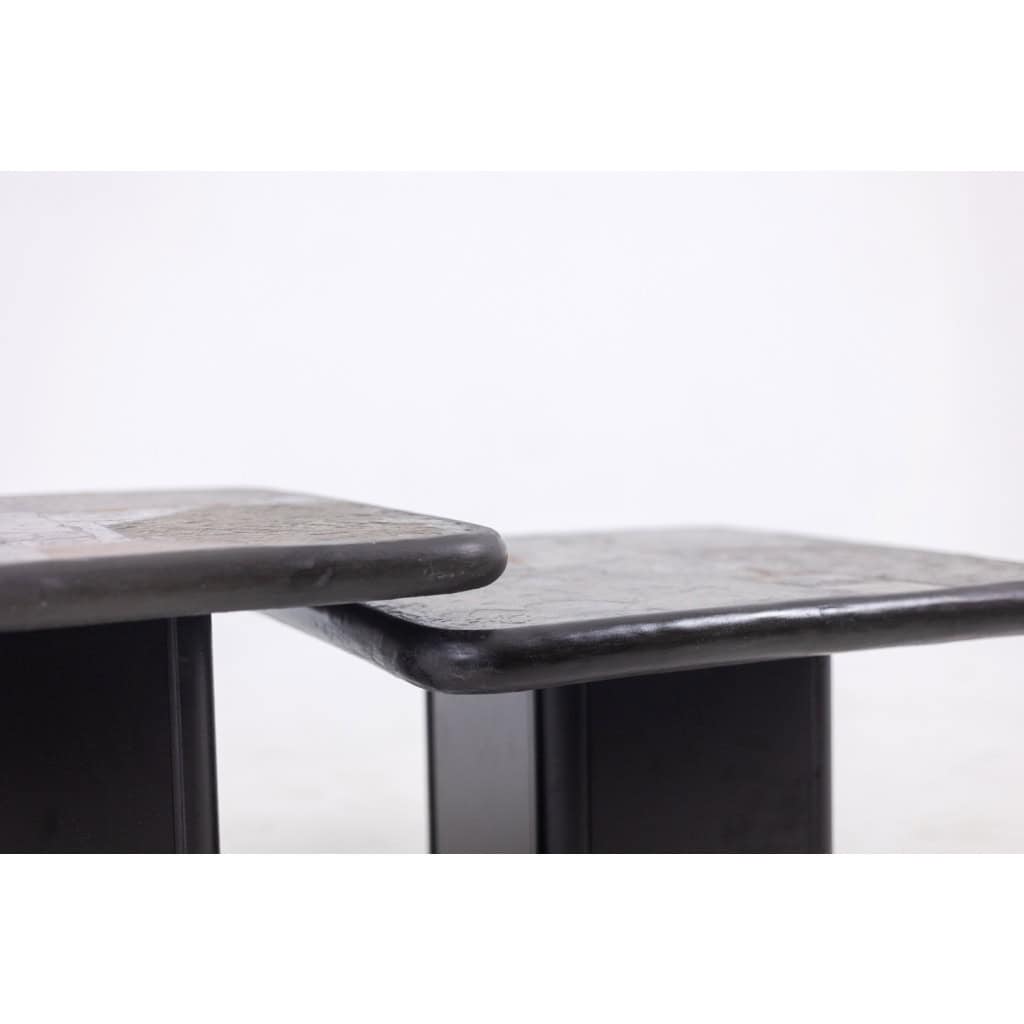Paul Reinier Kingma. Paire de tables de style Brutaliste. Années 1970. LS6540556T 5