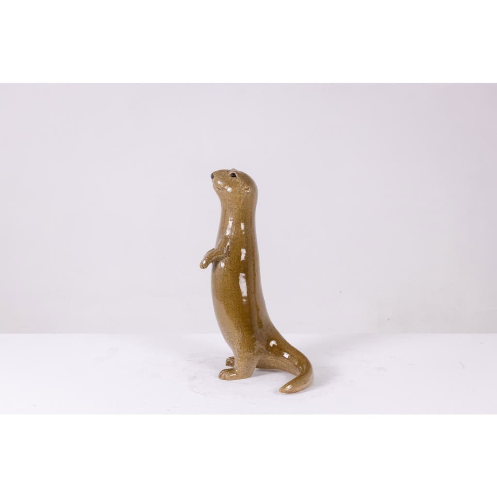 Valérie Courtet, Loutre en grès chamotté et émaillé. Travail contemporain L6419509C 5