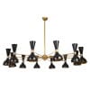Lustre diabolo en laiton patiné et laqué noir. Contemporain. LS64531920 11