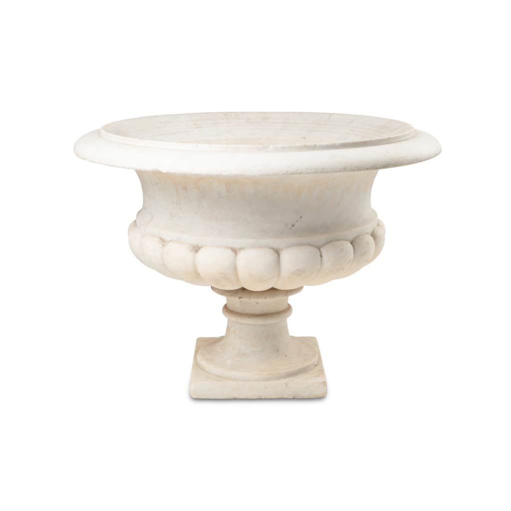 Vase Médicis à panse gaudronnée et col évasé en marbre. Circa 1880 LS6458208P 5