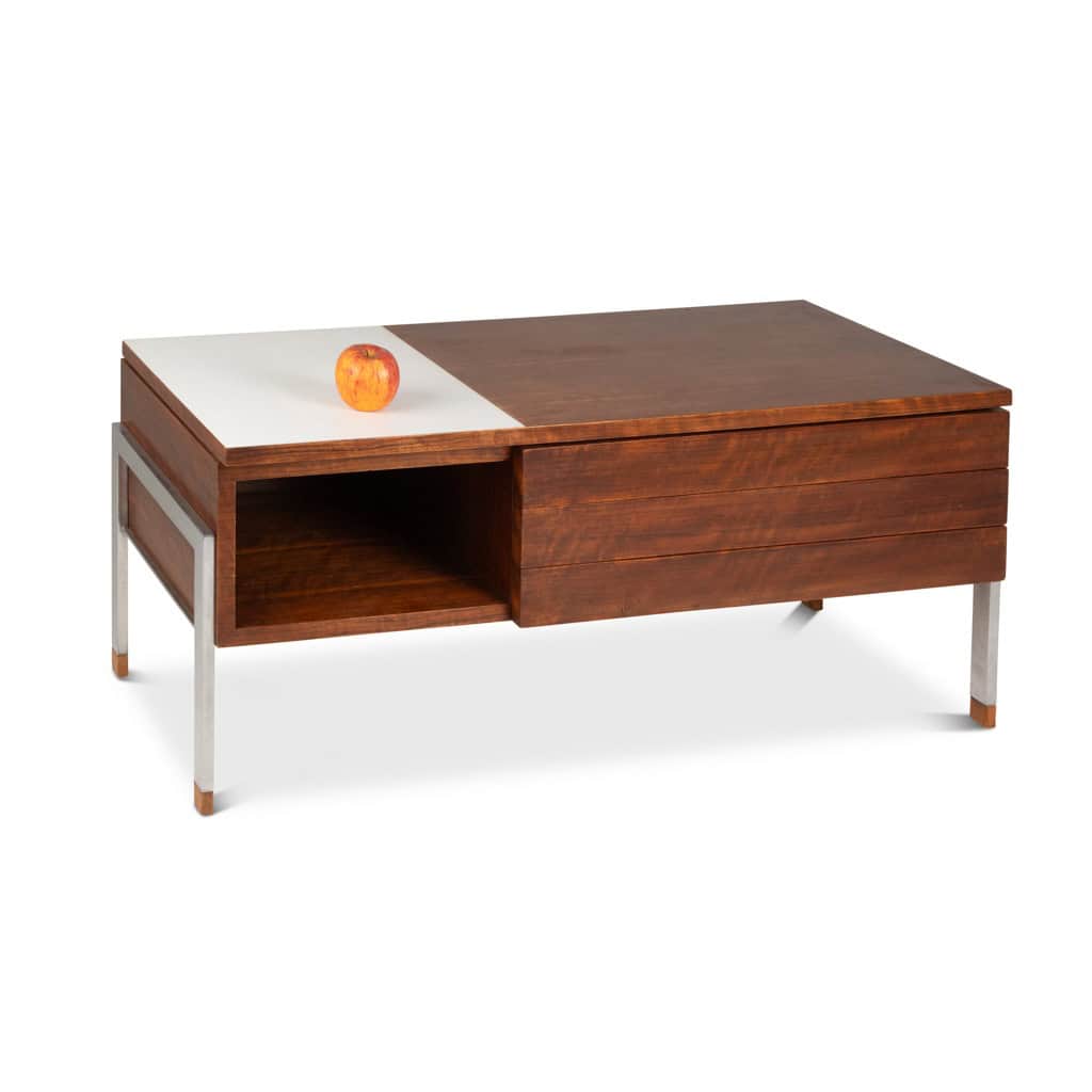 Paire de commodes basses en teck et métal chromé. Années 60. LS6495708M 5