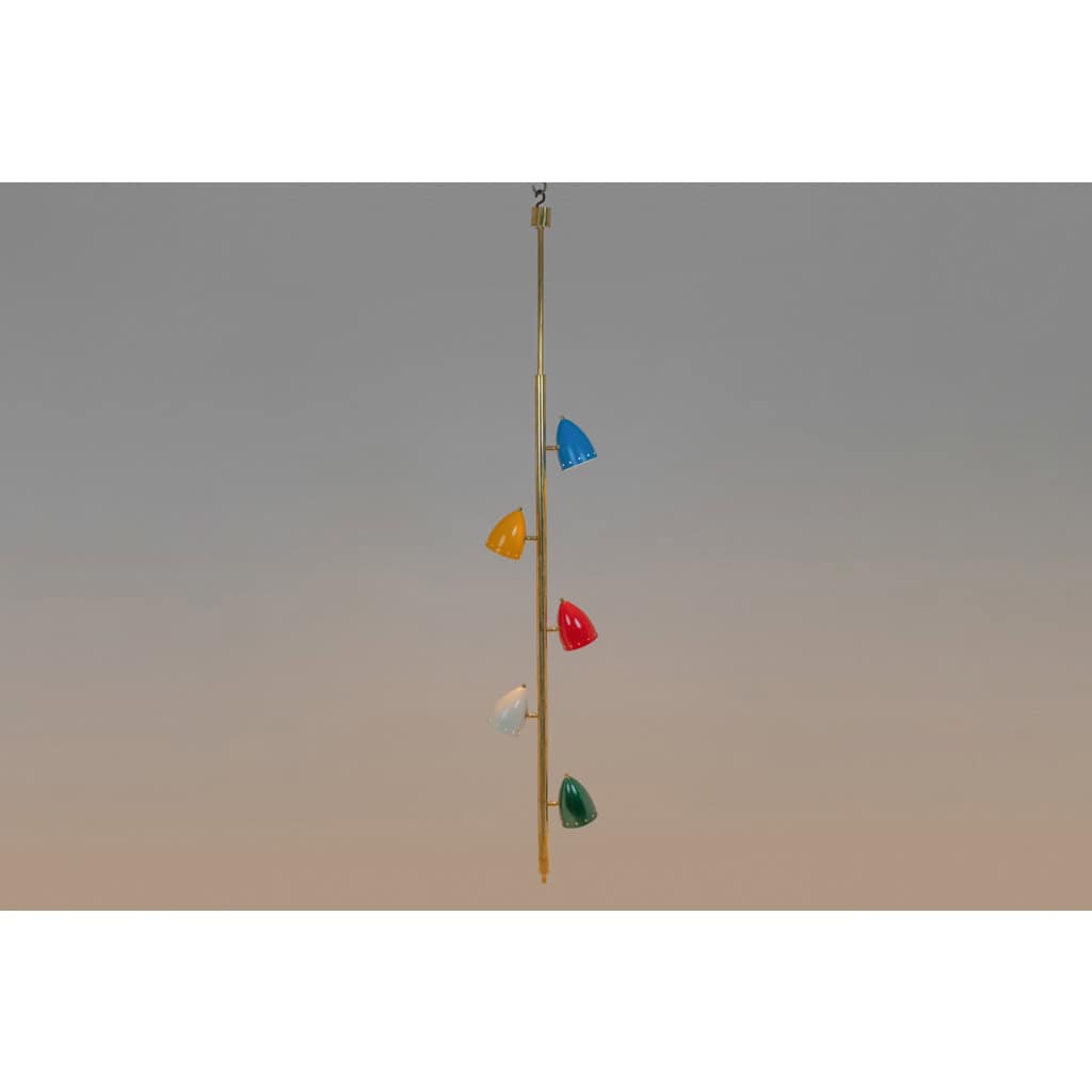 Suspension tubulaire en laiton patiné et laqué. Contemporain LS6534711Z 6