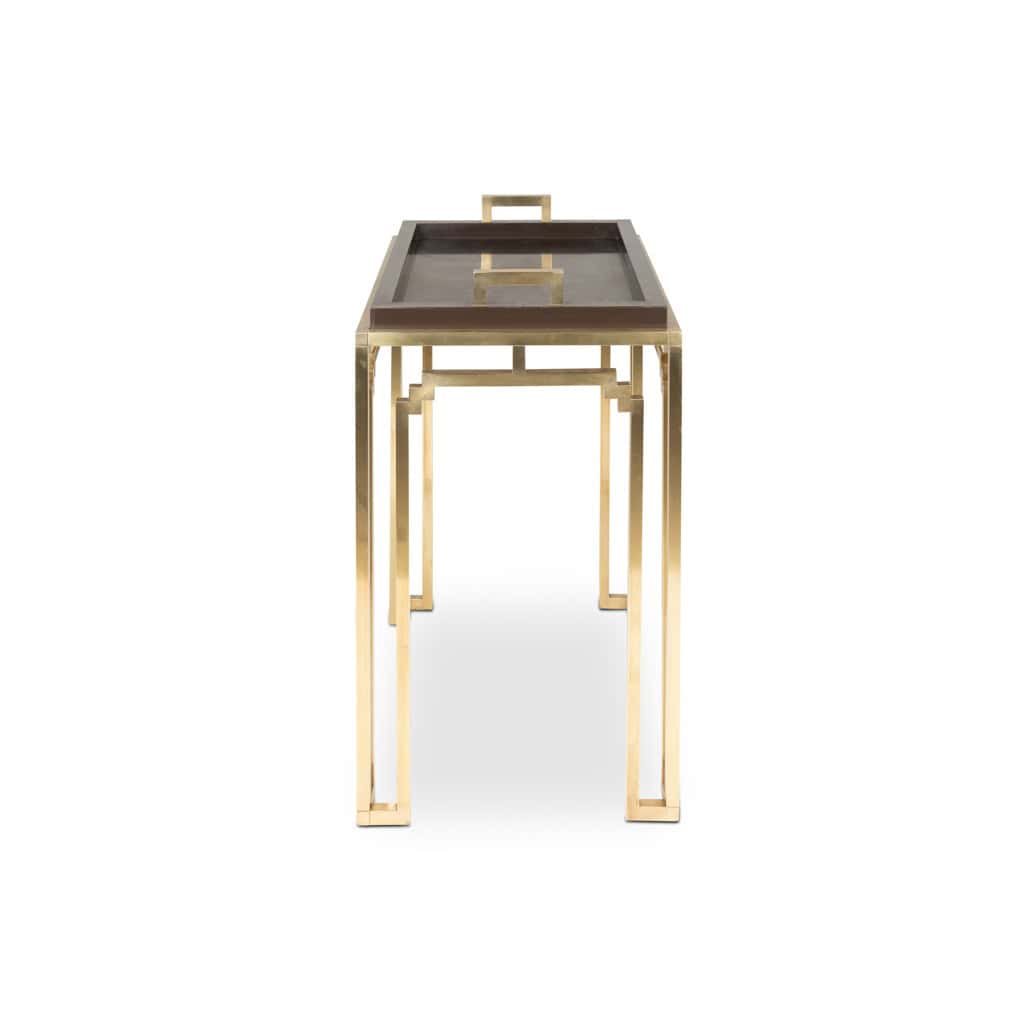 Maison Jansen. Table desserte en laiton et mélaminé. Années 1970. LS6483788B 6