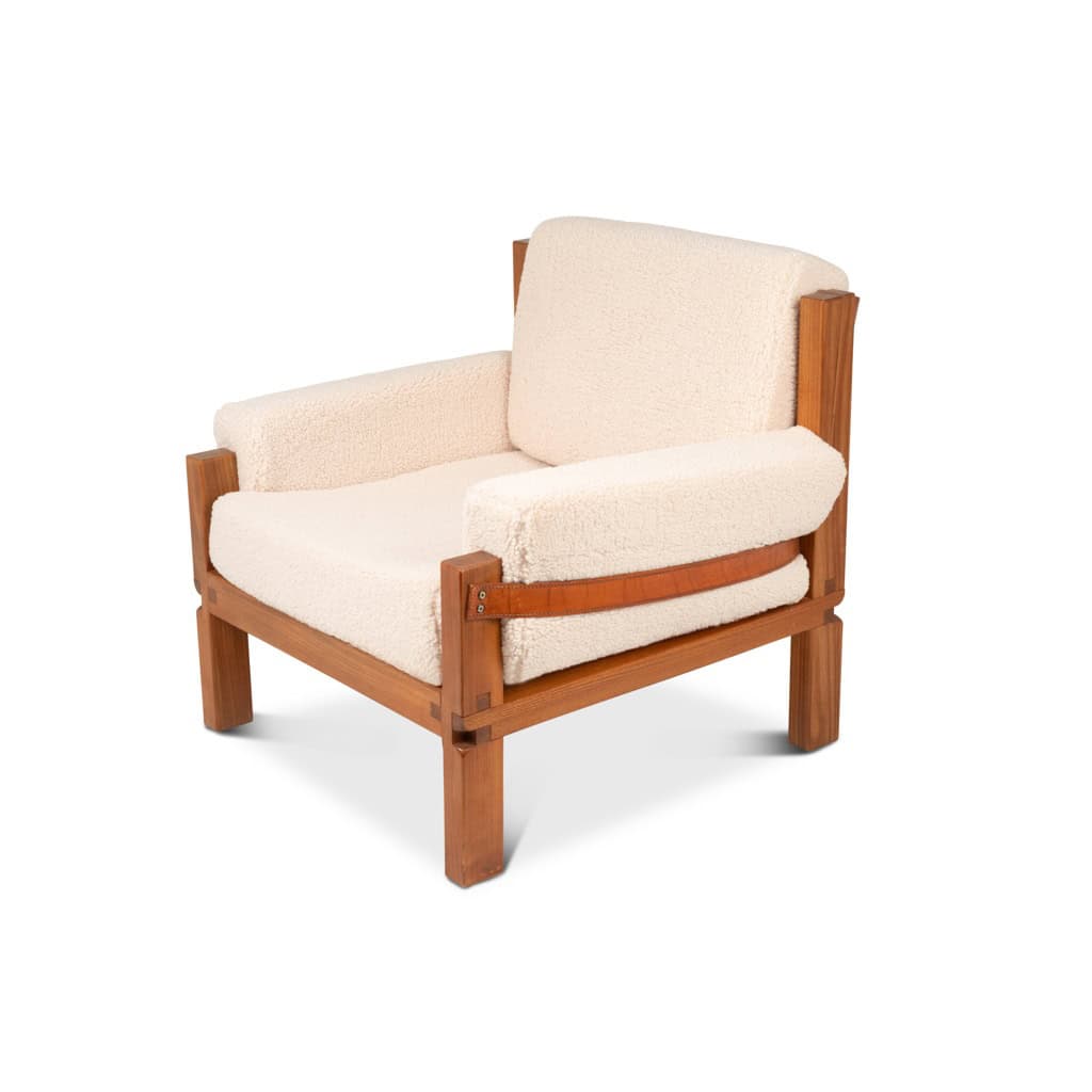 Pierre Chapo. Paire de fauteuils en orme. Années 1970. LS6493B2809M 6
