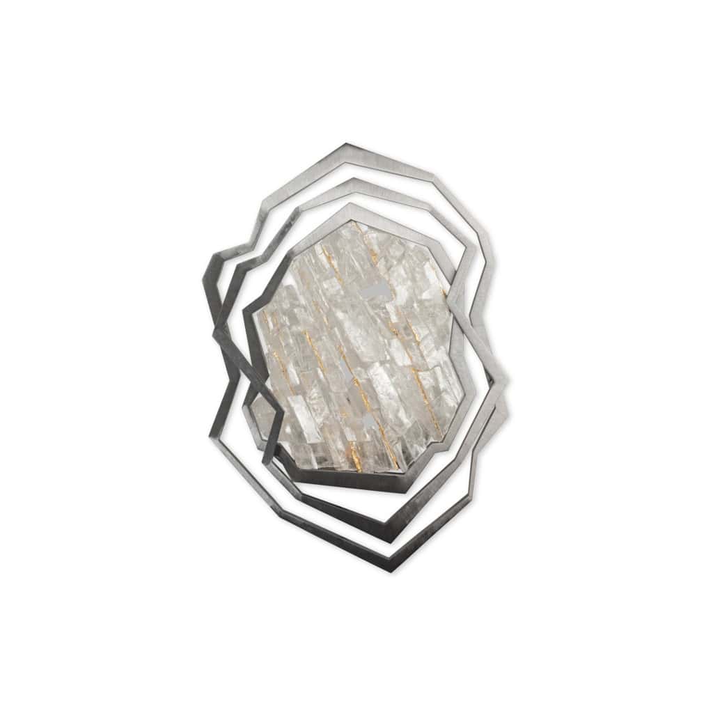 Paire d’appliques en métal brossé et cristal de roche. Contemporain. LS65333801H 6