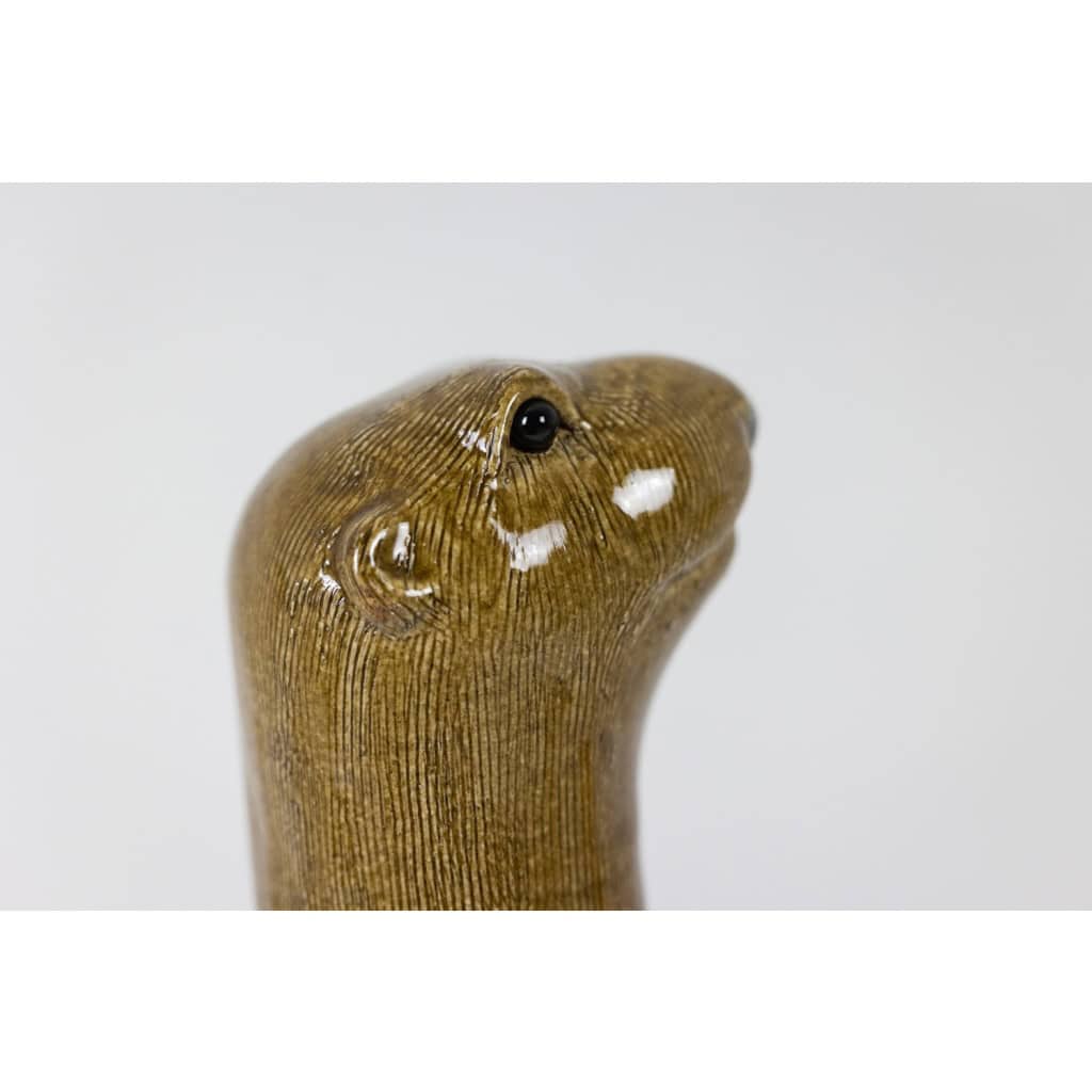 Valérie Courtet, Loutre en grès chamotté et émaillé. Travail contemporain LS6418509C 7