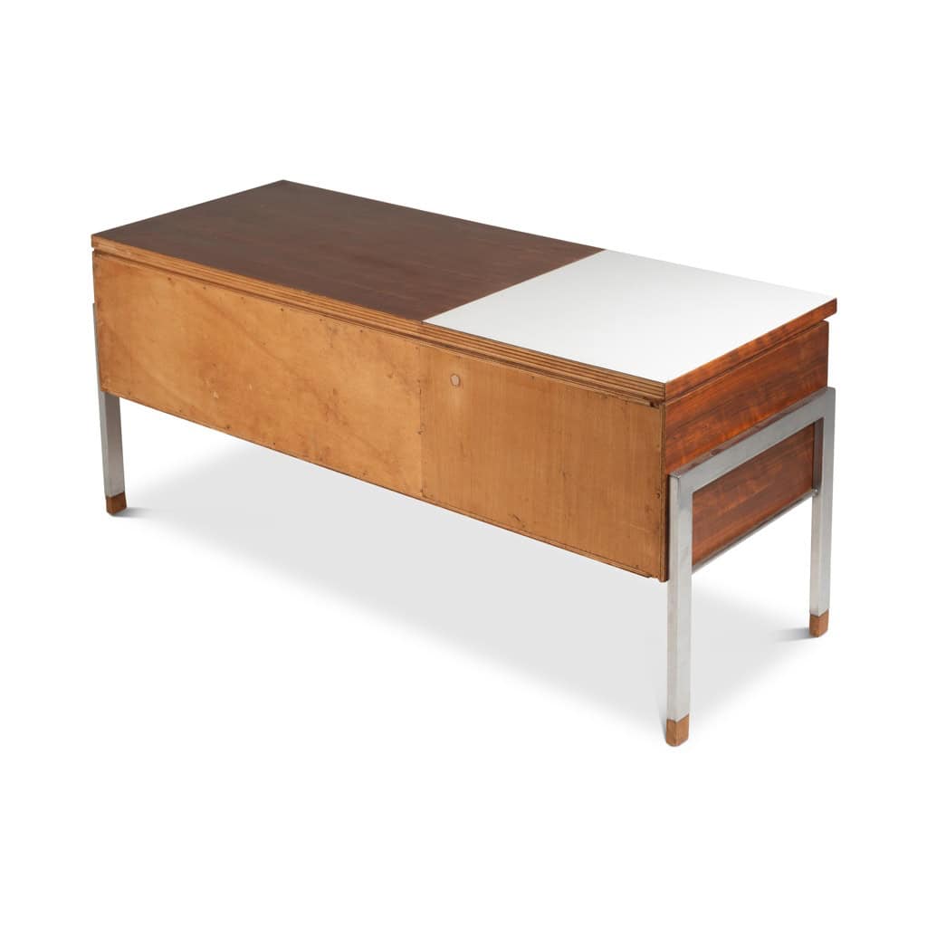 Paire de commodes basses en teck et métal chromé. Années 60. LS6495708M 9