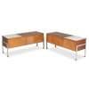 Paire de commodes basses en teck et métal chromé. Années 60. LS6495708M 18