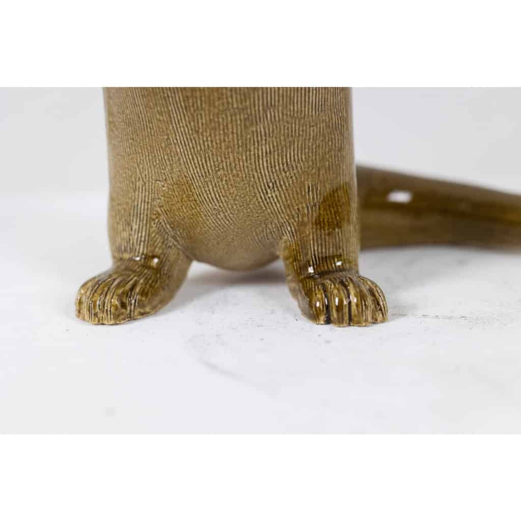 Valérie Courtet, Loutre en grès chamotté et émaillé. Travail contemporain LS6418509C 10