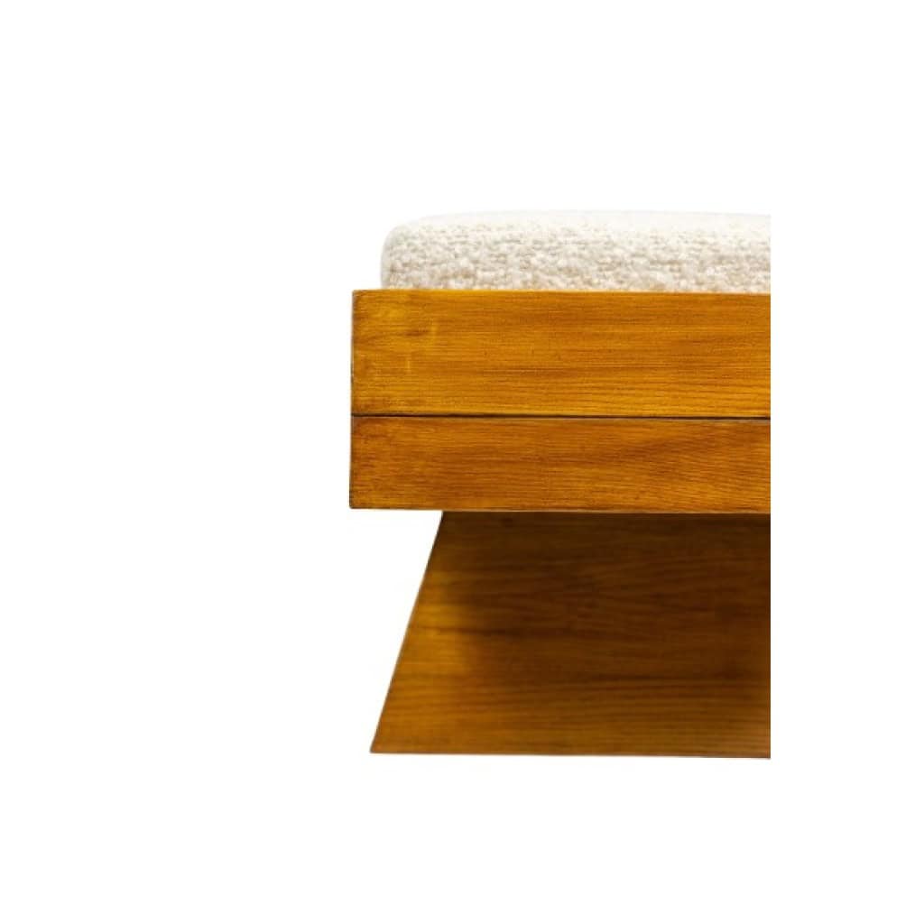 Banc en frêne blond. Travail artisanal italien de petite série. Contemporain. LS6502908Y 11