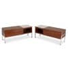 Paire de commodes basses en teck et métal chromé. Années 60. LS6495708M 11