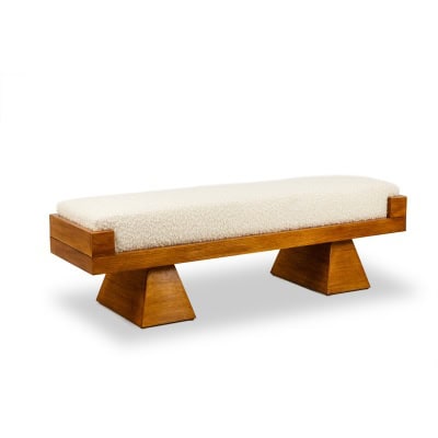 Banc en frêne blond. Travail artisanal italien de petite série. Contemporain. LS6502908Y