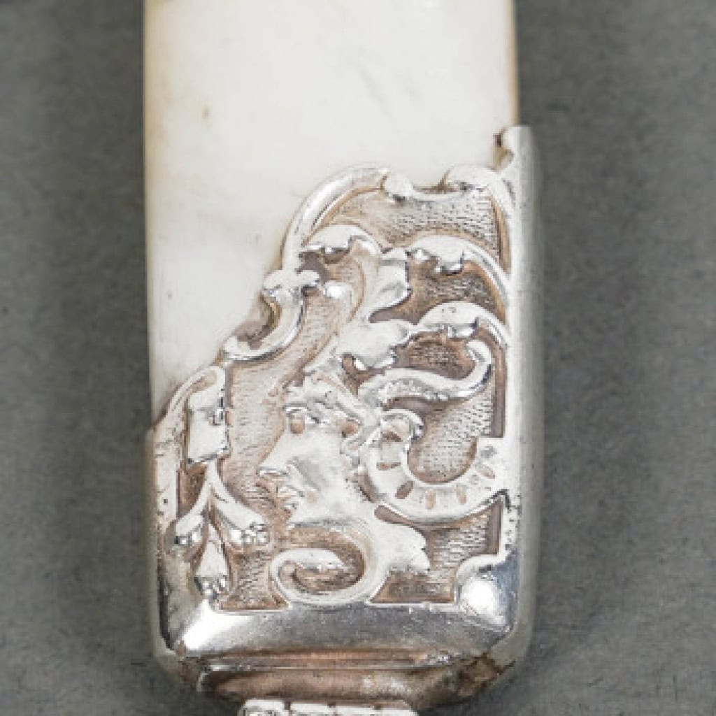 Orfèvre MERITE – Ensemble de 36 couteaux en nacre et argent Fin XIXe 27