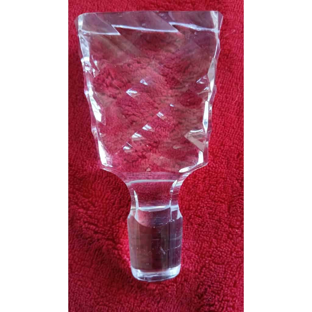 Carafe à whisky rectangulaire en cristal col monture argent anglais 6