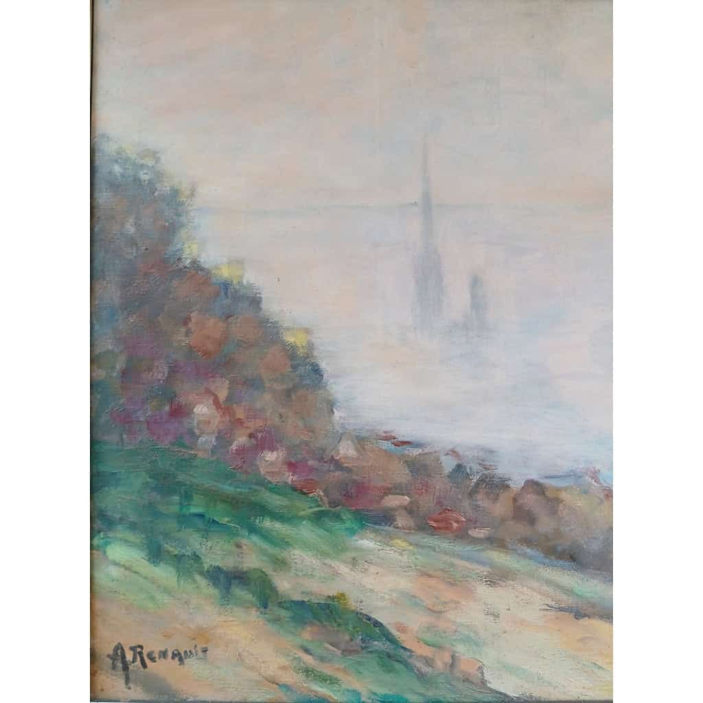 Tableau H/T Vue sur la cathédrale de Rouen d’Abel Renault 5